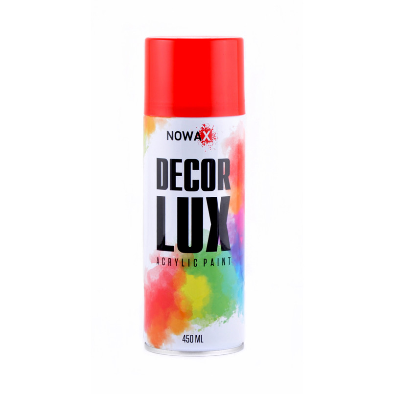 Фарба акрилова універсальна в аерозолі Nowax Decor LUX RAL 3001 Сигнальний червоний 450 мл