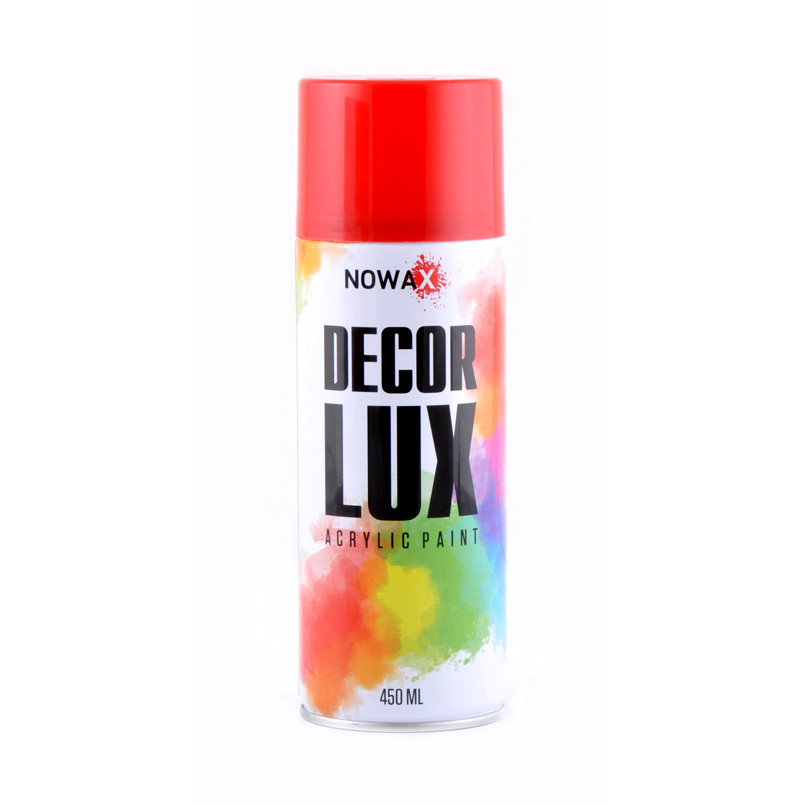 Фарба акрилова універсальна в аерозолі Nowax Decor LUX RAL 3003 Рубіново-червона 450 мл