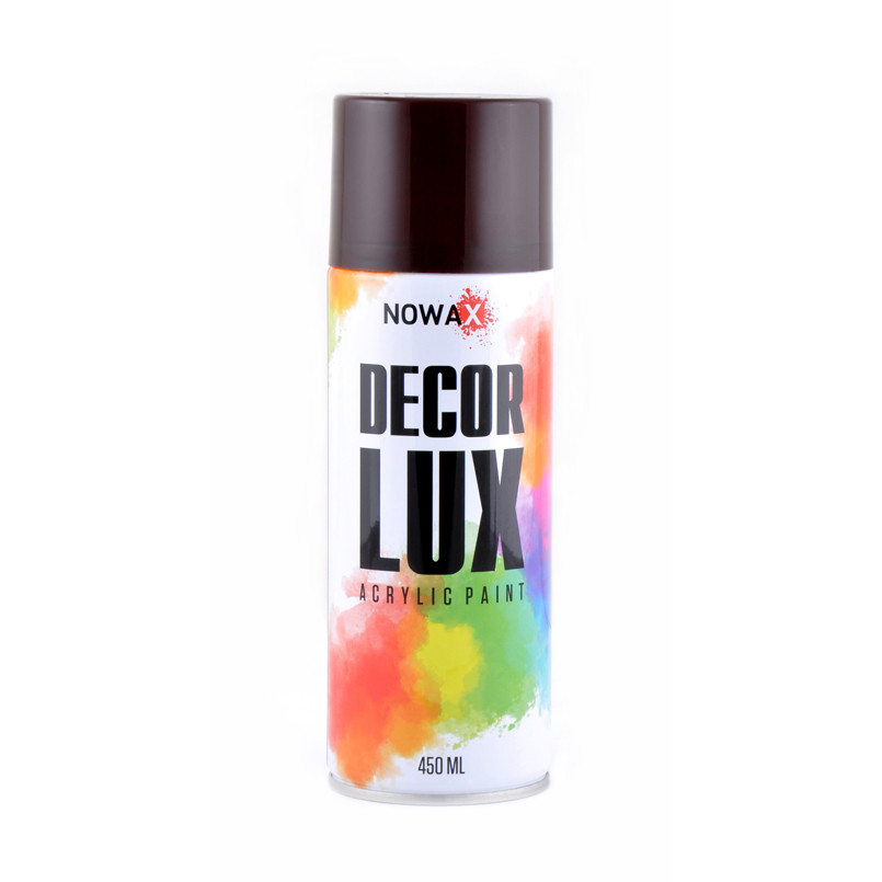 Фарба акрилова універсальна в аерозолі Nowax Decor LUX RAL 3007 Коричнева 450мл