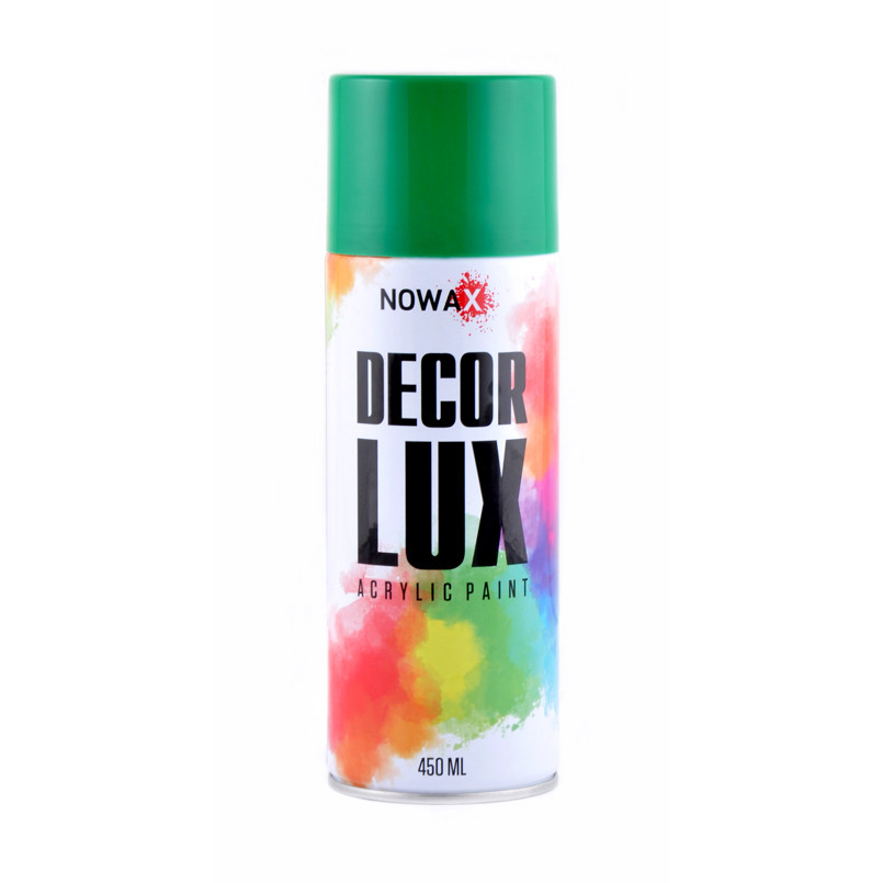 Фарба акрилова універсальна в аерозолі Nowax Decor LUX RAL 6029 М`ятно-зелена 450мл