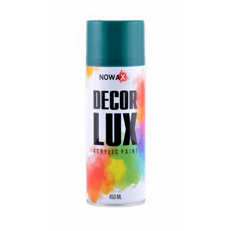 Фарба акрилова універсальна в аерозолі Nowax Decor LUX RAL 6026 Зелений опал 450мл