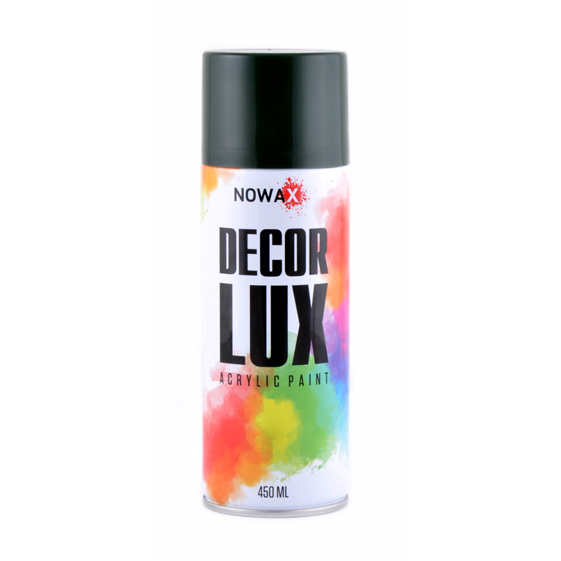 Фарба акрилова універсальна в аерозолі Nowax Decor LUX RAL 6005 Зелений мох 450мл
