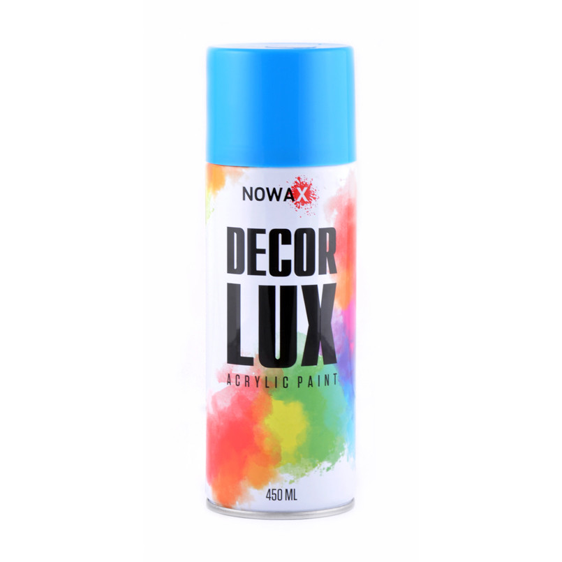Фарба акрилова універсальна в аерозолі Nowax Decor LUX RAL 5012 Світло-блакитна 450мл