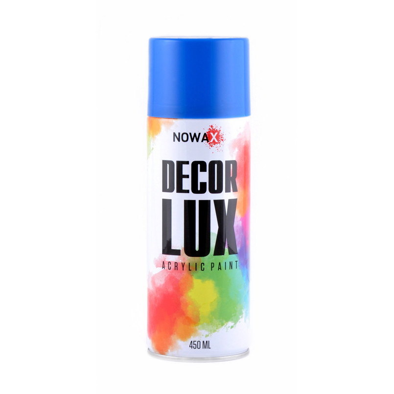 Фарба акрилова універсальна в аерозолі Nowax Decor LUX RAL 5015 Блакитний 450мл