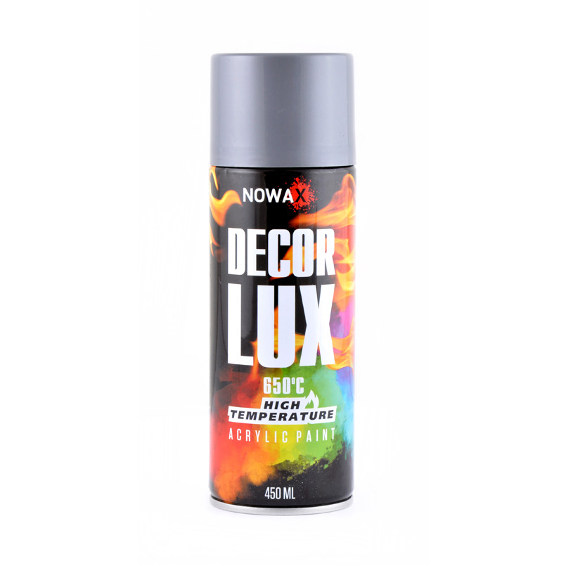 Фарба високотемпературна 650° в аерозолі Nowax RAL 9022 срібно-сіра Silver Gray 450мл