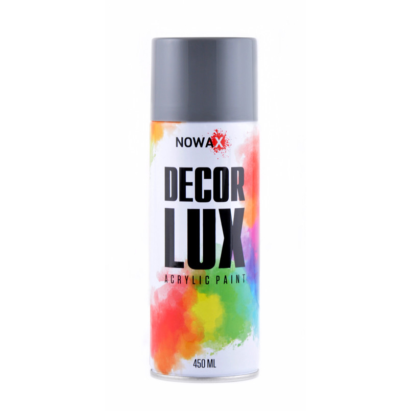 Фарба акрилова універсальна в аерозолі Nowax Decor LUX RAL 7001 Світло-сіра 450мл