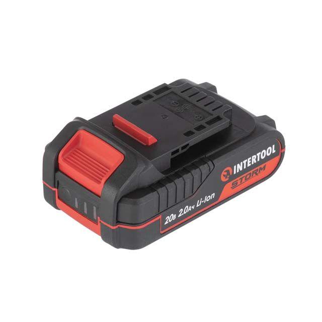 Акумулятор, 20 В, Li-Ion, 2,0 Аг, індикатор рівня заряду Intertool WT-0340