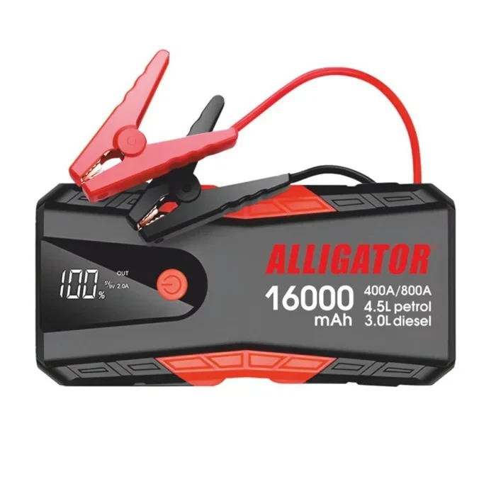 Пусковий пристрій (бустер) ALLIGATOR  JS 840  12В 400А/800А 1600 mAh USB ліхтар