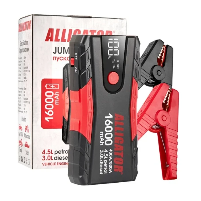 Пусковий пристрій (бустер) ALLIGATOR  JS 840  12В 400А/800А 1600 mAh USB ліхтар